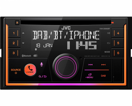 JVC KW-DB95BT, bilstereo med Bluetooth och DAB i gruppen Bilstereo / Autoradio / 2DIN hos BRL Electronics (130KWDB95BT)