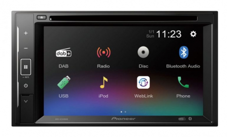 Pioneer AVH-A240DAB, bilstereo med Bluetooth, DVD, DAB og 3 par lavniveau i gruppen Bilstereo / Autoradio / 2DIN hos BRL Electronics (135AVHA240DAB)