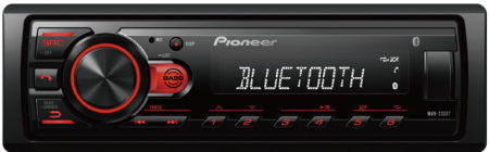 Pioneer MVH-230BT, bilstereo med Bluetooth och USB i gruppen Bilstereo / Autoradio / 1DIN hos BRL Electronics (135MVH230BT)