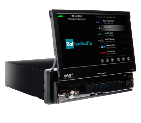 Macrom M-AN6560DAB bilstereo med motoriserad skärm, Android 10, DAB+ och Bluetooth i gruppen Bilstereo / Autoradio / 1DIN hos BRL Electronics (175MAN6560DAB)