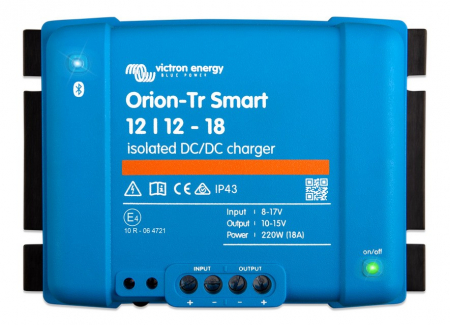 Victron Orion-Tr Smart DC-DC-lader, 12V ind 12V ud, isoleret 18A i gruppen Bilstereo / Tilbehør / Batteriopladere hos BRL Electronics (421VOTR121218I)