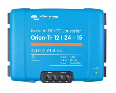 Victron Orion-Tr DC-DC-omformer, 12V ind 24V ud, isoleret 15A i gruppen Bilstereo / Tilbehør / Batteriopladere hos BRL Electronics (421VOTR122415IO)