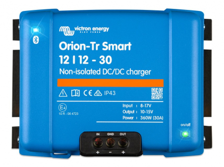 Victron Orion-Tr Smart DC-DC-lader, 12V ind 12V ud, uisoleret 30A i gruppen Bilstereo / Tilbehør / Batteriopladere hos BRL Electronics (421VOTRS121230)