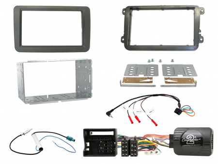 Installationskit Volkswagen Dubbel-din, grå i gruppen Bilstereo / Hvad passer i min bil / Volkswagen / Golf / Golf Mk5 2004-2009 / Skifte stereo Golf Mk5 2004-2009 hos BRL Electronics (701CTKVW01)