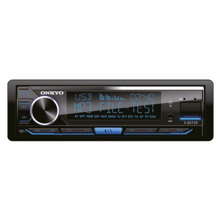 Onkyo X-QS726, Bluetooth-bilstereo med 3 par lavniveau (4V) og indbygget DSP i gruppen Bilstereo / Autoradio / 1DIN hos BRL Electronics (806XQS726)