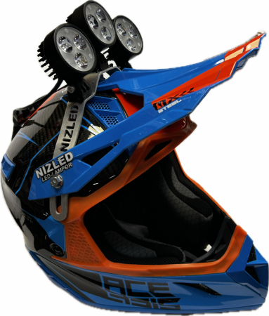 NIZLED Extreme Enduro LED-hjälmkit 3XE30 5k varmvit, li-ion batteri 15 Ah, (3x60g/90w) i gruppen Bilstereo / LED-lys / Enduro / Hjelmkit hos BRL Electronics (871HJALMKIT153LE5K)