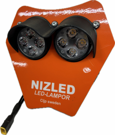 Dubbelljus 80w KTM 2-takt 2024-, orange dekal, kallvit 2xE40F NIZLED i gruppen Bilstereo / LED-lys / Enduro / Hvad passer til min motorcykel / KTM / 2024- / 2-takt hos BRL Electronics (871KTM24E40F2T)