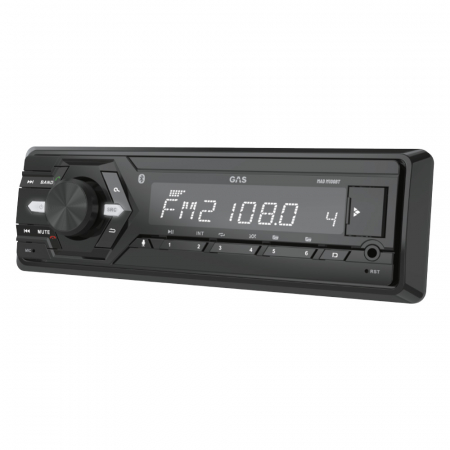 GAS MAD M100-BT, bilstereo med Bluetooth, AUX, USB og 2 par lavniveau i gruppen Bilstereo / Autoradio / 1DIN hos BRL Electronics (900MADM100BT)