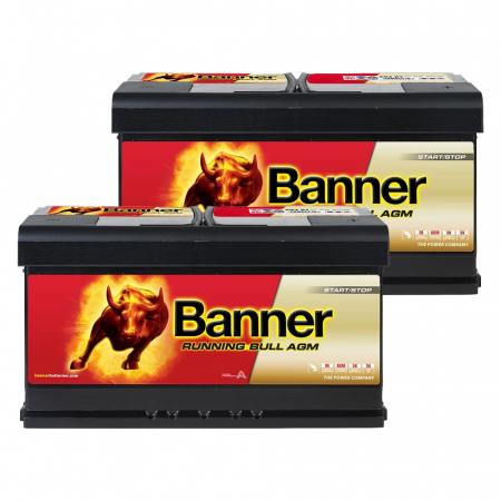 Batteripakke, 2 stykker Banner 95Ah AGM i gruppen Bilstereo / Tilbehør / Batterier hos BRL Electronics (SETBANNER95X2)