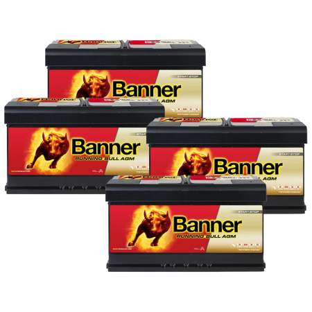 Batteripakke, 4 stykker Banner 95Ah AGM i gruppen Bilstereo / Tilbehør / Batterier hos BRL Electronics (SETBANNER95X4)