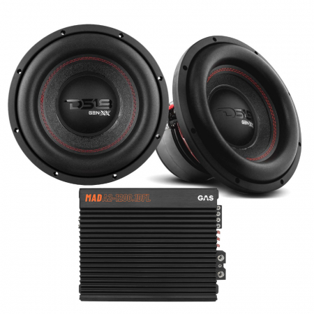 2-pack DS18 GEN-XX10.4DHE & GAS MAD A2-1200.1DFL, baspakke i gruppen Pakkeløsninger / Pakker til bilen / Baspakke hos BRL Electronics (SETGENXX104DHEPKT2)