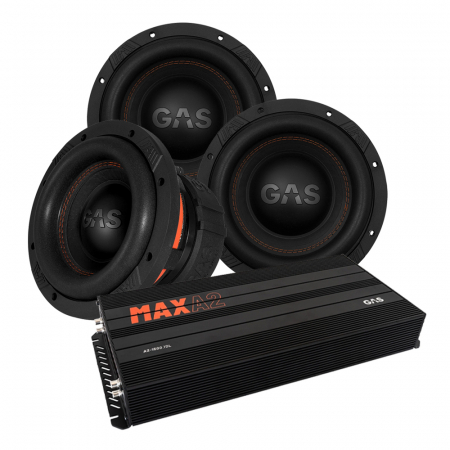 3-pak GAS MAX S1-8D1 & MAX A2-1500.1D, baspakke til jænkere i gruppen Pakkeløsninger / Pakker til bilen / Baspakke hos BRL Electronics (SETMAXS18D1PKT3)