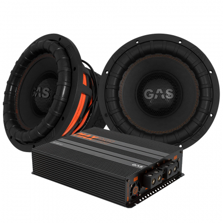 2-pak GAS MAX S2-12D1 med MAX PA1-5000.1DZ1, tungt baspakke i gruppen Pakkeløsninger / Pakker til bilen / Baspakke hos BRL Electronics (SETMAXS212D1PKT8)