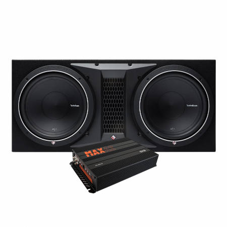 Rockford Fosgate P1-2x12 & GAS MAX A2-800.1D i gruppen Pakkeløsninger / Pakker til bilen / Baspakke hos BRL Electronics (SETP12X12PKT1)