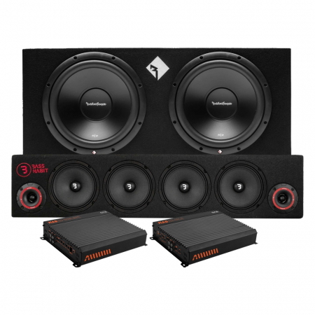 Rockford Fosgate R2-2X12 med SPL64, raggarpaket i gruppen Pakkeløsninger / Pakker til bilen / SPL-pakke hos BRL Electronics (SETR22X12PKT9)