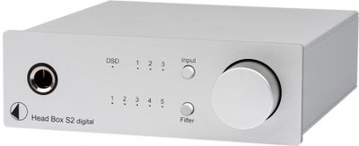 Pro-Ject Head Box S2 Digital, silver hörlursförstärkare med optisk ingång
