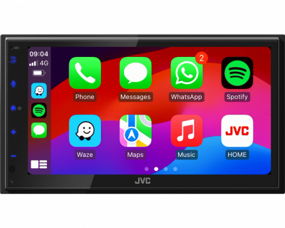 JVC KW-M595DBT, bilstereo med DAB, CarPlay, Android Auto og 2+1 par lavniveau