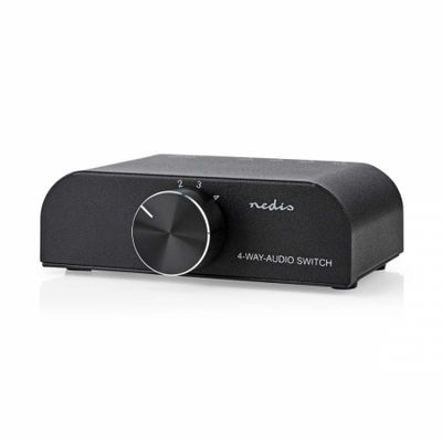 Nedis A-Switch 2424AT, 4-vägs lågnivåomkopplare för stereokällor