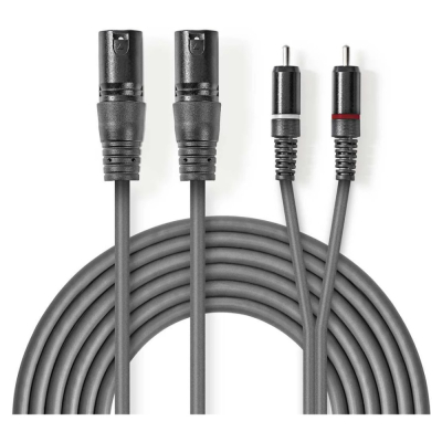 Nedis XLR-kabel, XLR han - RCA han 1,5 m