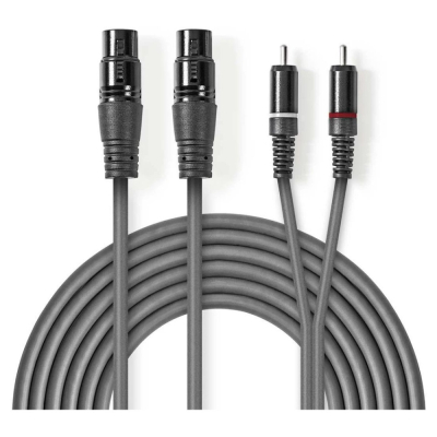 Nedis XLR-kabel, XLR Hun - RCA Han