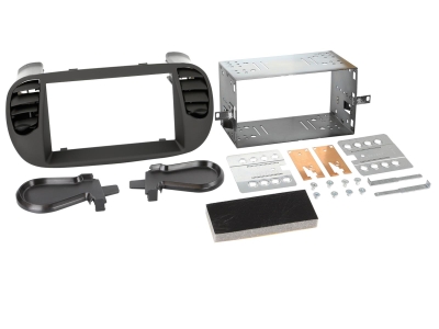 Monteringsramme 2-DIN Fiat 500, mattsort