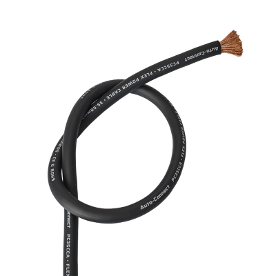 Auto-Connect sort strømkabel CCA 35.5mm², metervare