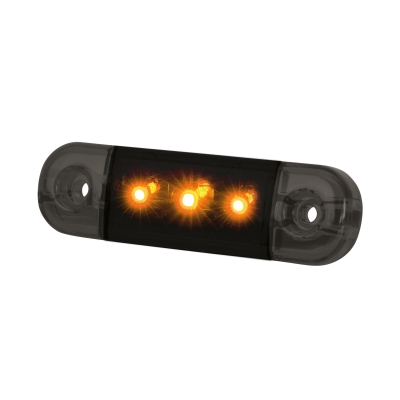 Strands Dark Knight Slim Sidomarkering 3 LED, Orange LED, Klart Glas