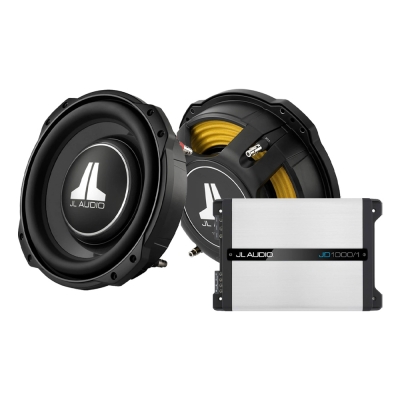 2-pak JL Audio 10TW3-D4 med JD1000/1, 2x10 baspakke