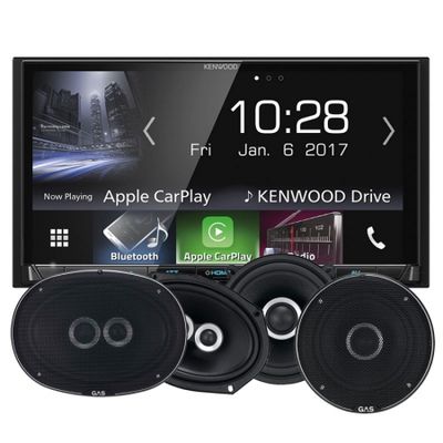 Kenwood DMX-7017BTS & GAS Silver-högtalare