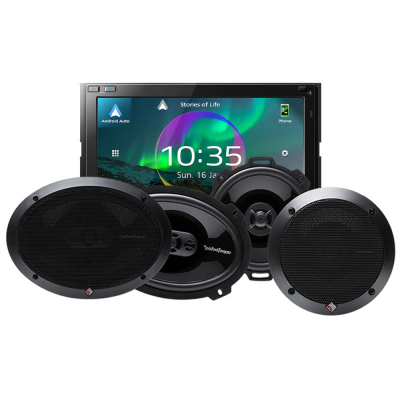 JVC KW-M875DBW & & Rockford Fosgate PUNCH-højttalere, bilstereopakke