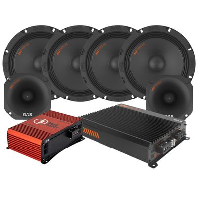 4-pak GAS MAX PMW1-84 SPL-pakke med forstærker, medium