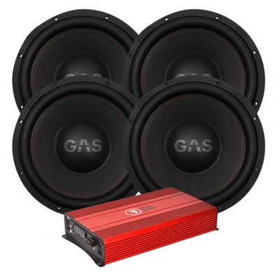 4-pak GAS MAX S1-15D1 med Bass Habit SE8000.1D2, basspakke