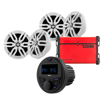 DS18 MRX1, marint forstærker og 2 par MP6, komplet marint pakke