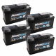 Batteripakke, 4 stk Nordmax AGM-batteri, 95Ah / 12V Batteripakke, 4 stk Nordmax AGM-batteri, 95Ah / 12V